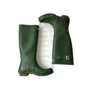 Hunter Womens Tall Rain Boot Size US M6/7F Army Green Solid Closed-toe